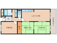 奈良県奈良市帝塚山6丁目(マンション)の賃貸物件の間取り