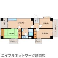 静岡県静岡市葵区駒形通4丁目(マンション)の賃貸物件の間取り