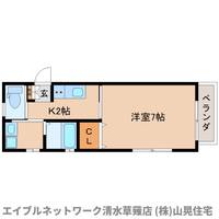 静岡県静岡市清水区草薙一里山(アパート)の賃貸物件201の間取り