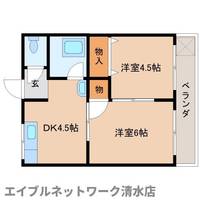 静岡県静岡市清水区折戸4丁目(マンション)の賃貸物件の間取り