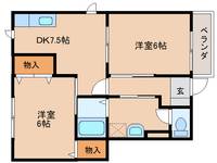 京都府相楽郡精華町大字祝園小字五反畑(アパート)の賃貸物件の間取り