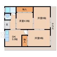 奈良県奈良市菅原町(テラスハウス)の賃貸物件の間取り