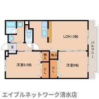 静岡県静岡市清水区石川本町(マンション)の賃貸物件の間取り