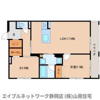 静岡県静岡市葵区長沼南(マンション)の賃貸物件の間取り