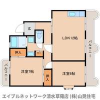 静岡県静岡市清水区谷田(マンション)の賃貸物件105の間取り