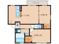 京都府木津川市州見台4丁目(アパート)の賃貸物件の間取り