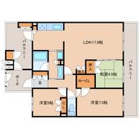 奈良県奈良市中登美ヶ丘6丁目(マンション)の賃貸物件の間取り