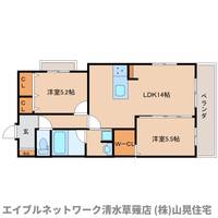 静岡県静岡市駿河区国吉田1丁目(マンション)の賃貸物件103の間取り