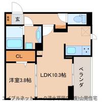 静岡県静岡市清水区中之郷(アパート)の賃貸物件201の間取り
