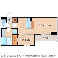 静岡県静岡市清水区中之郷(アパート)の賃貸物件102の間取り