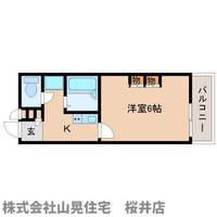 奈良県桜井市大字戒重(アパート)の賃貸物件301の間取り