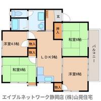 静岡県静岡市葵区上足洗4丁目(アパート)の賃貸物件の間取り