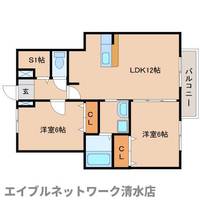 静岡県静岡市清水区木の下町(アパート)の賃貸物件の間取り