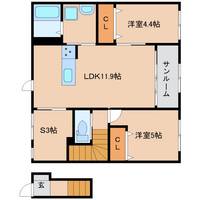 奈良県橿原市十市町(アパート)の賃貸物件203の間取り