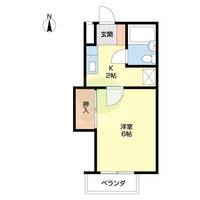 メゾンフェリス栄谷B206の間取り