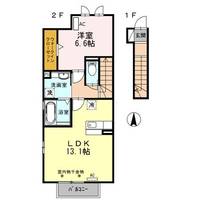 静岡県袋井市愛野南1丁目(アパート)の賃貸物件202の間取り