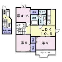 静岡県島田市東町(アパート)の賃貸物件201の間取り