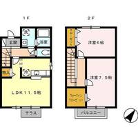 静岡県藤枝市本町3丁目(テラスハウス)の賃貸物件の間取り