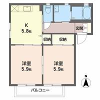 静岡県焼津市五ケ堀之内(アパート)の賃貸物件B201の間取り