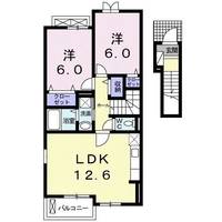 静岡県袋井市方丈6丁目(アパート)の賃貸物件203の間取り