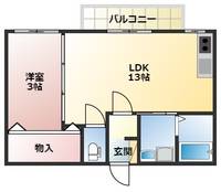 鹿児島県鹿児島市唐湊3丁目(マンション)の賃貸物件の間取り