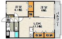 サンボナール・コート②⑤号室(302)の間取り
