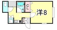 兵庫県神戸市東灘区御影郡家2丁目(アパート)の賃貸物件の間取り