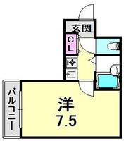 兵庫県西宮市櫨塚町(マンション)の賃貸物件の間取り