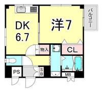 兵庫県西宮市今津曙町(マンション)の賃貸物件の間取り