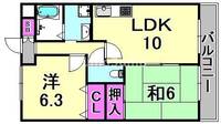 兵庫県尼崎市稲葉荘2丁目(マンション)の賃貸物件の間取り