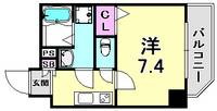兵庫県神戸市中央区東雲通1丁目(マンション)の賃貸物件の間取り