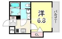 兵庫県尼崎市神田北通6丁目(マンション)の賃貸物件の間取り