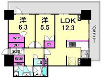 兵庫県神戸市中央区栄町通3丁目(マンション)の賃貸物件の間取り