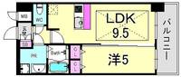 兵庫県神戸市中央区筒井町3丁目(マンション)の賃貸物件の間取り