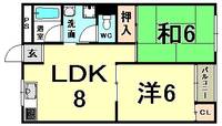 兵庫県神戸市中央区中山手通2丁目(マンション)の賃貸物件の間取り