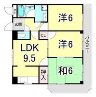 兵庫県西宮市弓場町(アパート)の賃貸物件の間取り