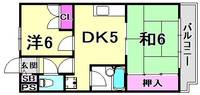 兵庫県西宮市大森町(マンション)の賃貸物件の間取り