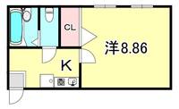 兵庫県神戸市長田区梅ケ香町1丁目(マンション)の賃貸物件の間取り