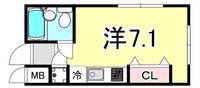 兵庫県西宮市石刎町(マンション)の賃貸物件の間取り