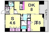 兵庫県神戸市兵庫区湊町1丁目(マンション)の賃貸物件の間取り