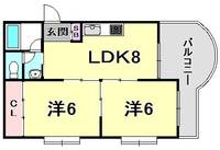 兵庫県西宮市段上町3丁目(マンション)の賃貸物件の間取り