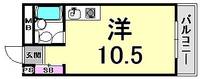 兵庫県神戸市中央区熊内町8丁目(マンション)の賃貸物件の間取り