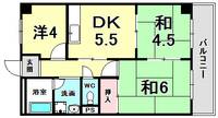 兵庫県西宮市大社町(マンション)の賃貸物件の間取り