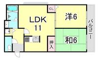 兵庫県西宮市獅子ケ口町(マンション)の賃貸物件の間取り