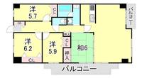 兵庫県芦屋市大原町(マンション)の賃貸物件の間取り