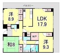 兵庫県西宮市老松町(マンション)の賃貸物件の間取り