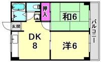 兵庫県西宮市大島町(マンション)の賃貸物件の間取り