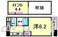 エステムコート三宮EASTポルトマーレの間取り