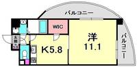 兵庫県西宮市門戸荘(マンション)の賃貸物件の間取り