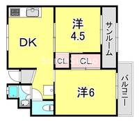兵庫県神戸市東灘区魚崎中町1丁目(マンション)の賃貸物件の間取り